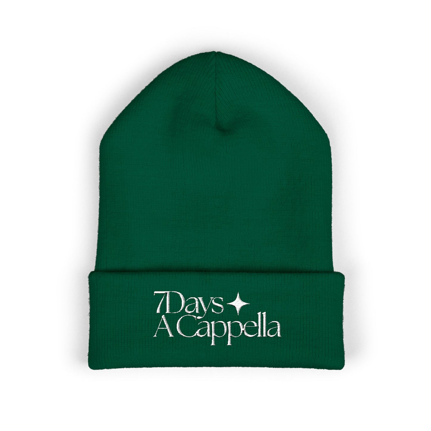 Embroidered '7 Days A Cappella' Cuffed Beanie — Cozy Winter Music Gift